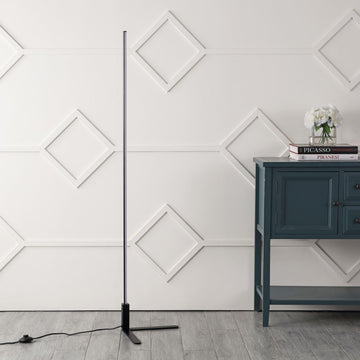 Potts 60.5" Modern Contemporary Aluminum/Iron Integrated LED Post Floor Lamp - JONATHAN Y
